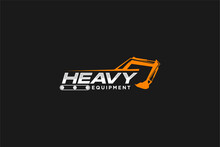 Excavator Construction Logo Design, Excavator Logo Element Heavy Equipment Work. Transportation Vehicle Mining.