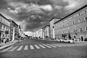 Sticker - ROME, ITALY - JUNE 2014: Beautiful view of city streets in summer season