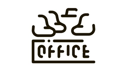 Poster - office armchair Icon Animation. black office armchair animated icon on white background