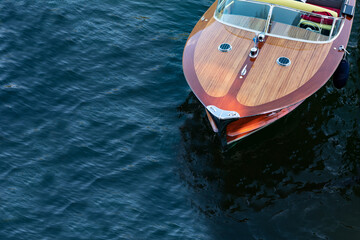 speedboat on the italian Como lake - vintage boat