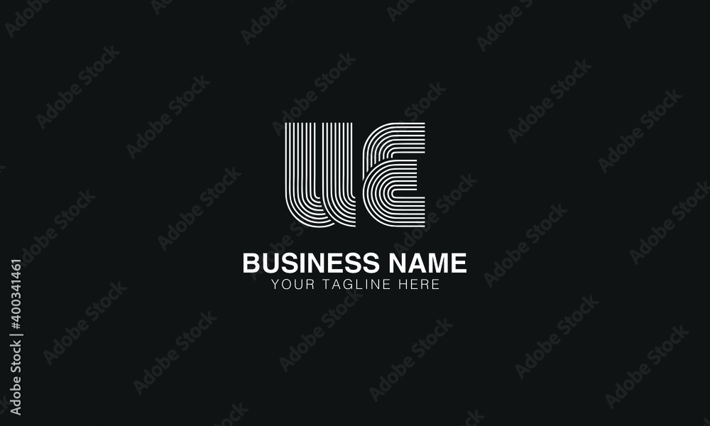 UE U E initial based abstract modern minimal creative logo vector ...