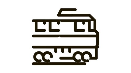 Poster - train transportation Icon Animation. black train transportation animated icon on white background