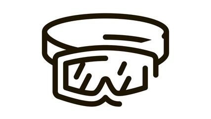 Poster - skier protective glasses Icon Animation. black skier protective glasses animated icon on white background