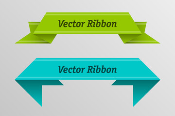 Origami vector banner. The original form as two form, overlapping. The flat image. Advertising Design shape. Vector label tag.