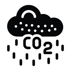 Canvas Print - 
Acid rain glyph icon editable showing co2
