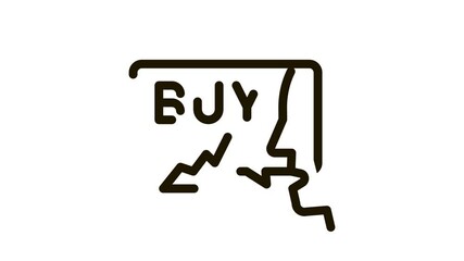 Poster - person buyer Icon Animation. black person buyer animated icon on white background