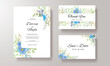 © darren - Wedding invitation set with beautiful flower watercolor frame