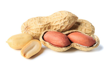 Wall Mural - nut peanut shell  on white isolated with clipping path