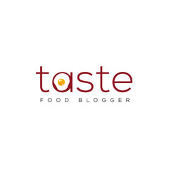 taste food blogger vector logotype illustration website logo design template typography cleaver creative idea social media blogging internet