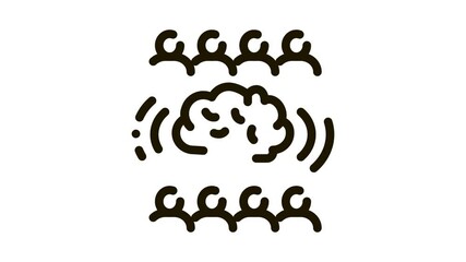 Wall Mural - collective mind Icon Animation. black collective mind animated icon on white background