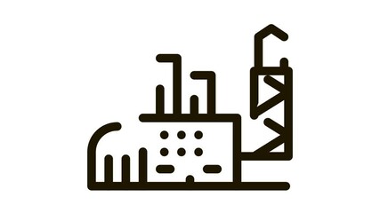 Poster - power station Icon Animation. black power station animated icon on white background