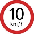 vector emoticon illustration of a classic symbol of maximum speed of 10 km 