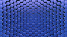 Optical Illusion Background. Blue Cell Surface.