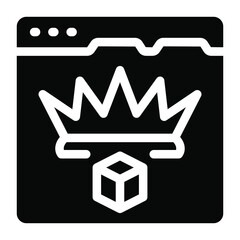 Wall Mural - crown on package denoting glyph icon of quality parcel
