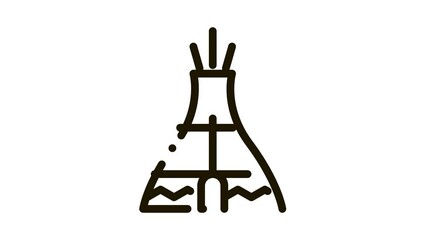 Canvas Print - Wigwam Icon Animation. black Wigwam animated icon on white background