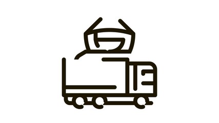 Poster - Driver Truck Concept Icon Animation. black Driver Truck Concept animated icon on white background