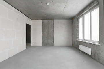 new apartment in a new building without finishing