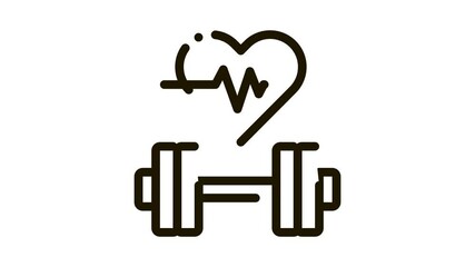 Poster - Cardio Training Biohacking animated black icon on white background