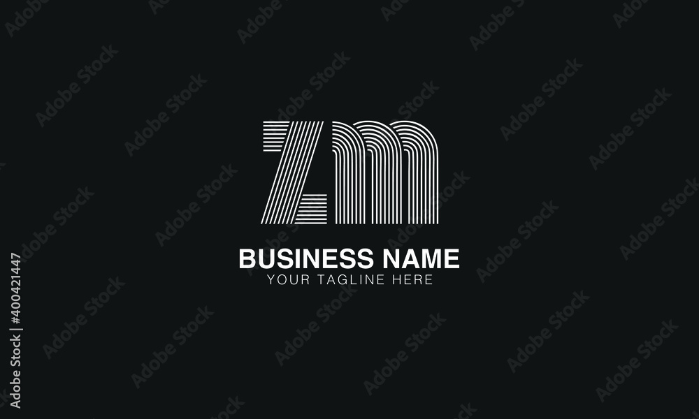 ZM Z M initial based abstract modern minimal creative logo vector ...