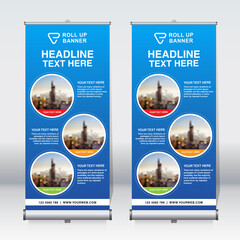 Wall Mural - Roll up banner design template, abstract background, pull up design, x-banner, rectangle size.
