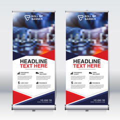Wall Mural - Roll up banner design template, abstract background, pull up design, x-banner, rectangle size.