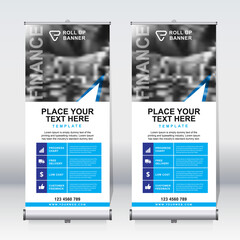Wall Mural - Roll up banner design template, abstract background, pull up design, x-banner, rectangle size.