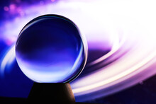 Magic Ball Predictions. Mysterious Composition. Fortune Teller, Mind Power, Prediction Concept. Space Inside.