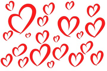 hearts on white background