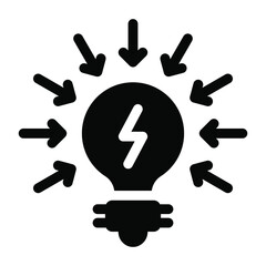 Wall Mural - puzzle inside bulb, solid icon of problem solving