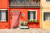 Fototapeta Na drzwi - Venice landmark, Burano island canal, colorful houses and boats