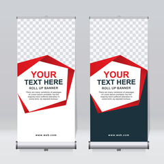 Wall Mural - Roll up banner design template, vertical, corporate background, pull up design, modern retractable banner, rectangle size.