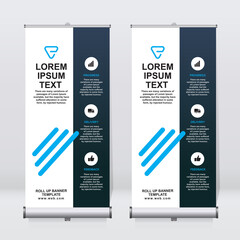 Wall Mural - Roll up banner design template, vertical, corporate background, pull up design, modern retractable banner, rectangle size.