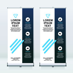 Wall Mural - roll up banner design template, vertical, corporate background, pull up design, modern retractable b