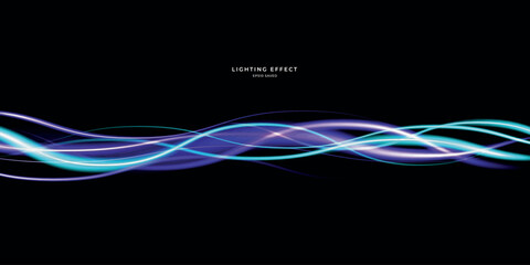 Wall Mural - abstract vector neons wave. bright sparkling background.