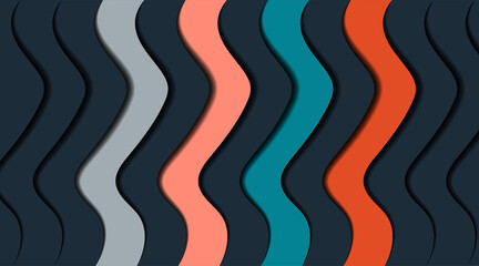 Wall Mural - wavy design overlapping with shadows. vector abstract background