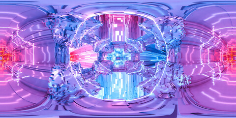 full 360 degree equi rectangular seamless hdr panorama of technology science fiction design 3d rende