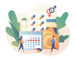 © Marta Sher - Contraceptive methods in sexual and reproductive health. Contraception concept. Safe sexual behavior, birth fertility control. Modern flat cartoon style. Vector illustration on white background