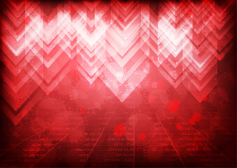 Wall Mural - Vector : Down stockboard with virus on red background