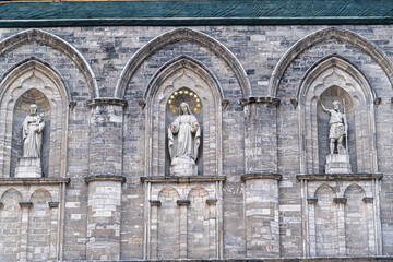 architecture detail of the notre-dame basilica chruch, montreal, canada