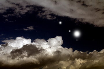 Wall Mural - moon and stars,dark,nature, weather,cloudscape, night,atmosphere,  