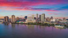 New Orleans, Louisiana, USA Downtown Drone Skyline Aerial