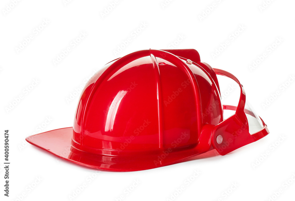 Fireman helmet on white background