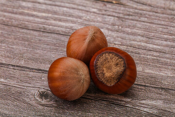 Hazelnut heap isolated over background