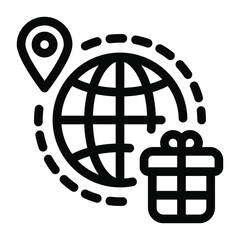 Wall Mural - global parcel tracking glyph trendy editable icon
