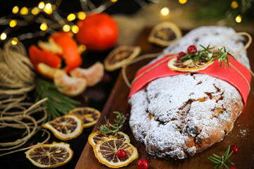 Stolen. Christmas cupcake with raisins, nuts, dried apricots and marzipan.