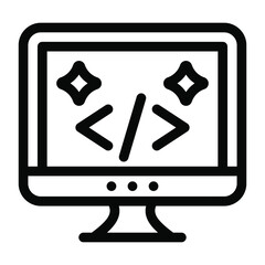 
Computer programming in glyph icon 
