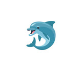 Fototapeta Dinusie - Dolphin vector isolated icon illustration. Dolphin icon
