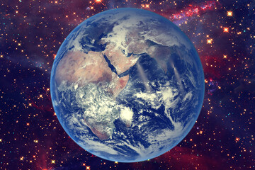 Wall Mural - earth and stars. blue earth. great for background. the elements of this image furnished by nasa.