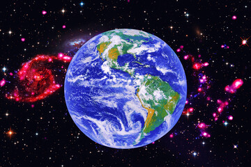 Wall Mural - earth and space. the elements of this image furnished by nasa.