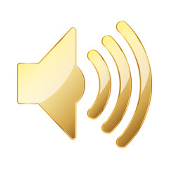 Wall Mural - volume icon. vector illustration. gold symbol of sound volume